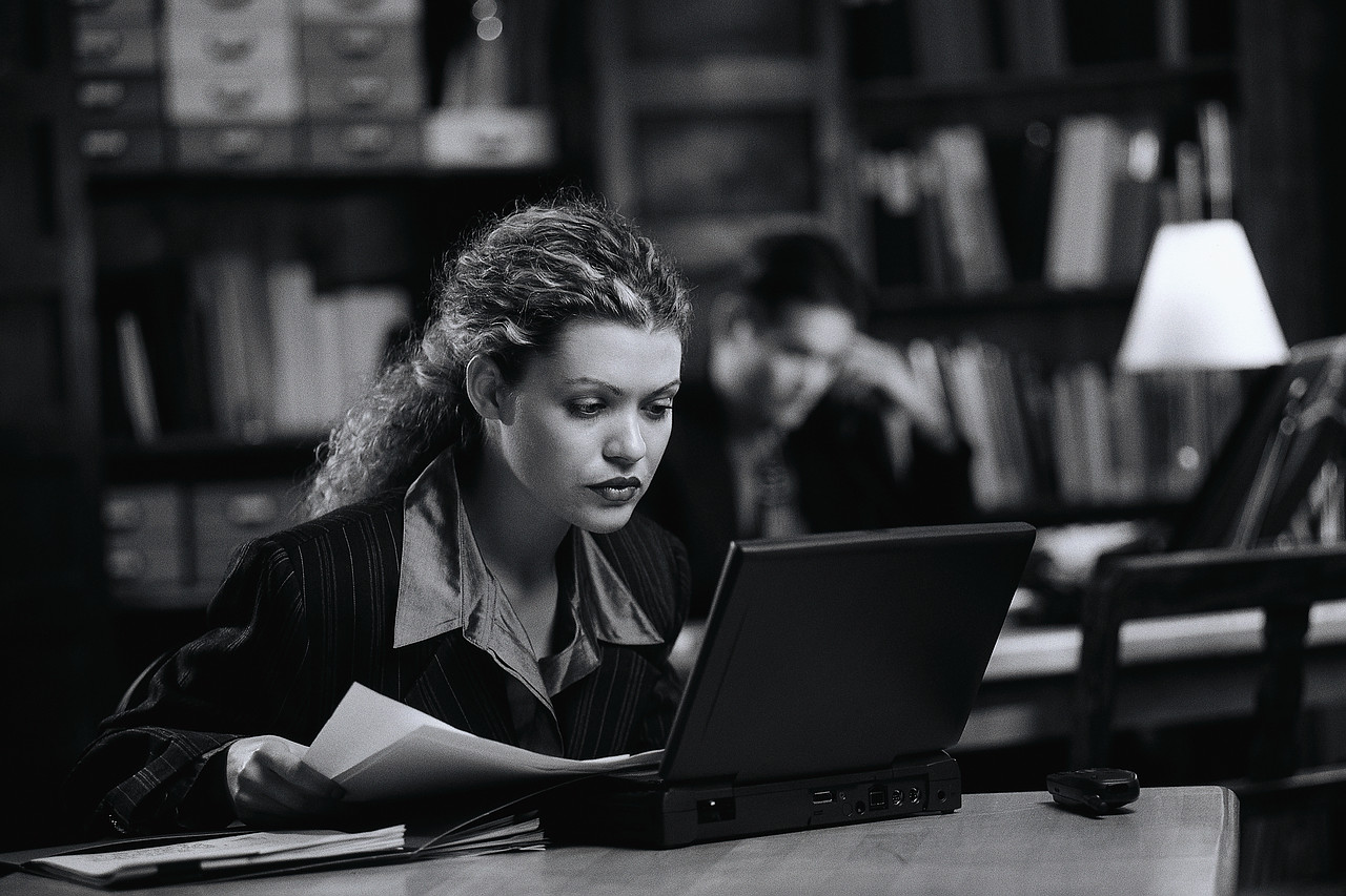 Businesswoman Working on a Laptop