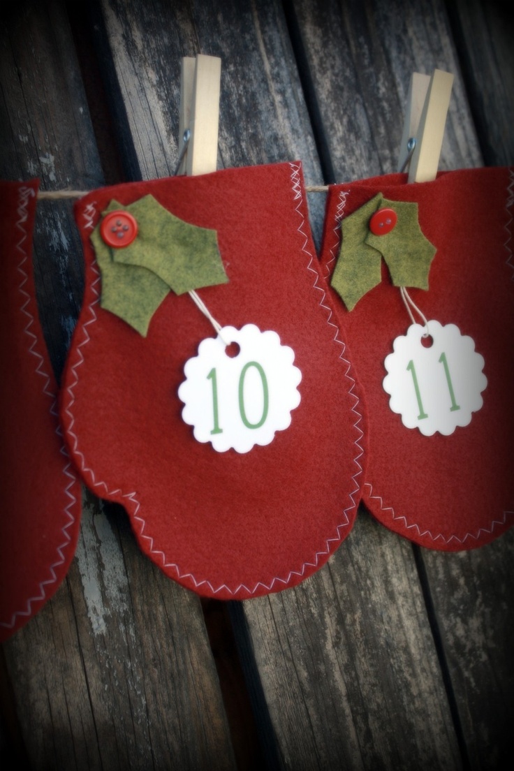 mitten advent garland